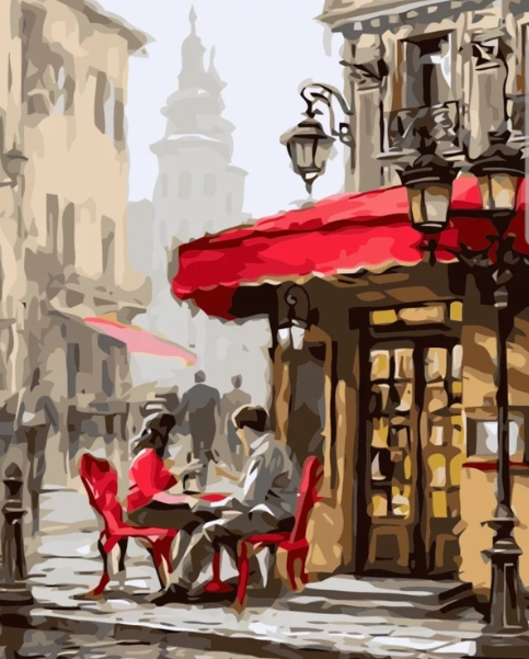 Paint By Numbers Cafe' Time 40x50