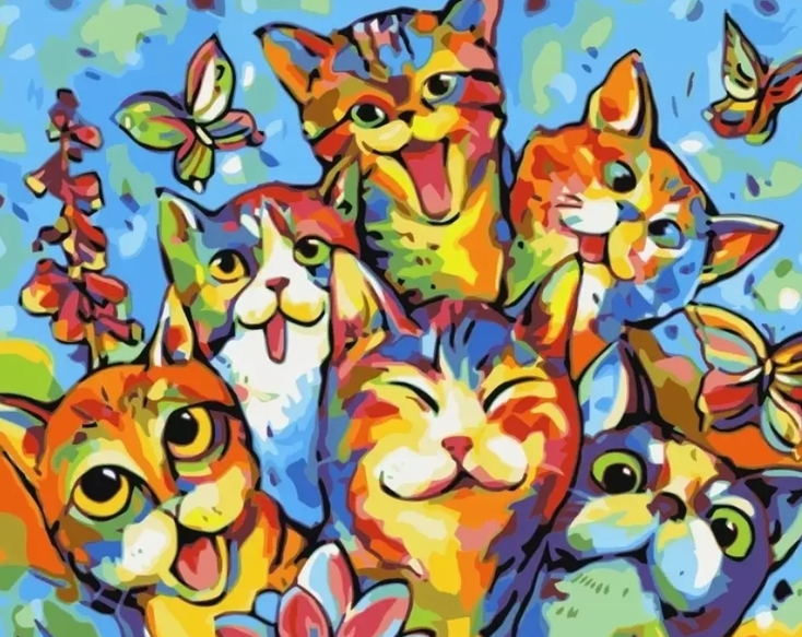 Paint By Numbers Funny Cats 40x50