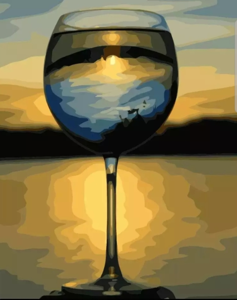Paint By Numbers Wineglass View 40x50