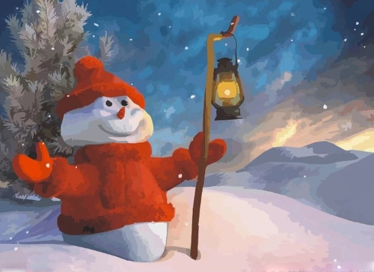 Paint By Numbers Snowman 40x50