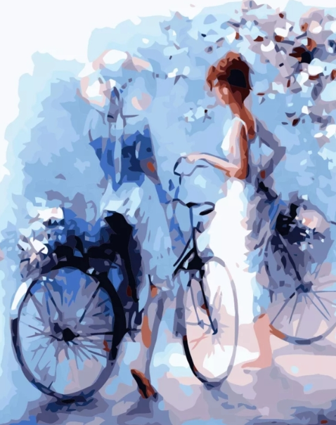 Paint By Numbers Women And Bicycles 40x50