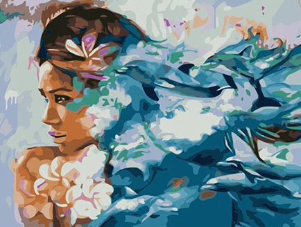 Paint By Numbers Dolphins And Beauty 40x50