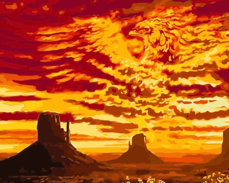 Paint By Numbers  Sunset Phoenix 40x50