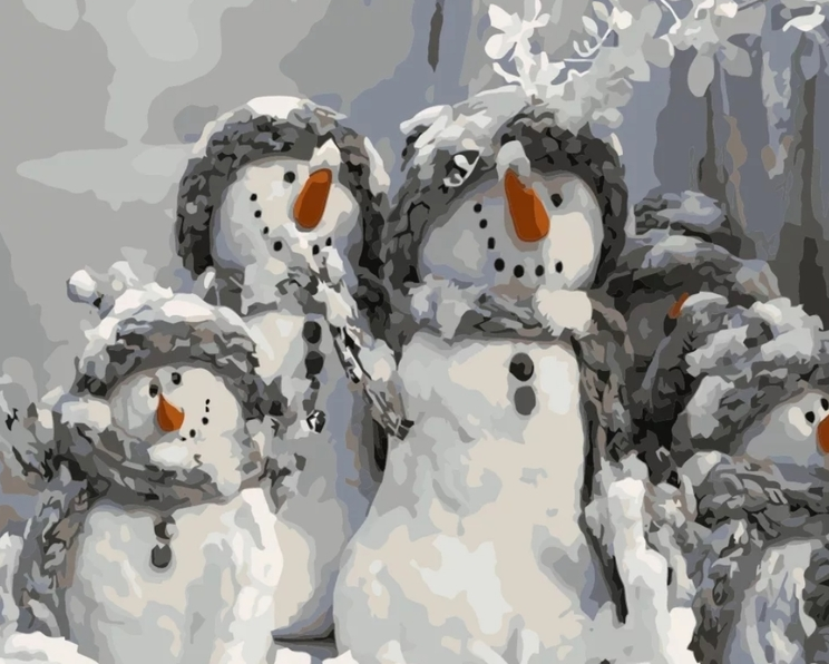 Paint By Numbers Snögubbar 40x50