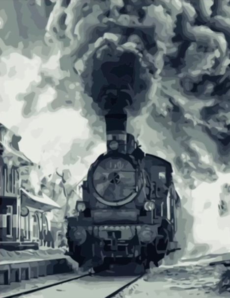 Paint By Numbers Old Train 40x50