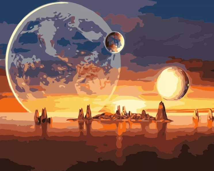 Paint By Numbers Moon Landscape 40x50