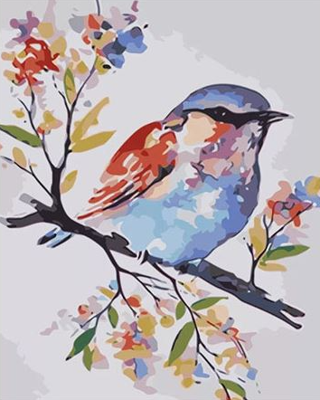 Paint By Numbers Little Color Bird 40x50
