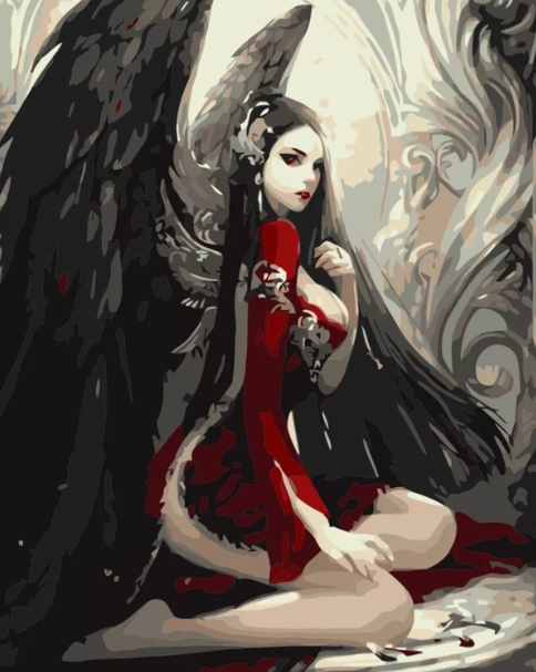 Paint By Numbers Black Wings Beauty 40x50