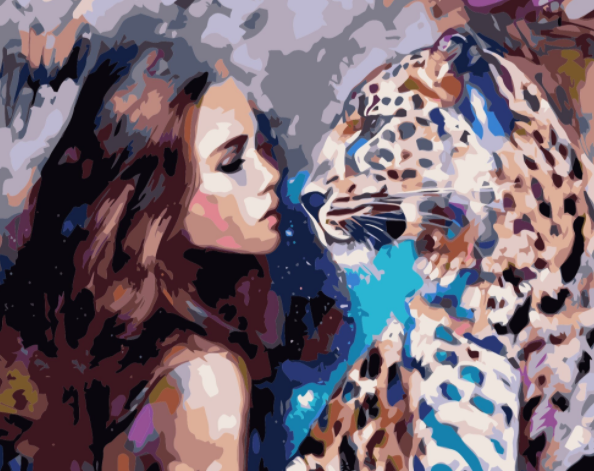 Paint By Numbers Beauty And Leopard 40x50