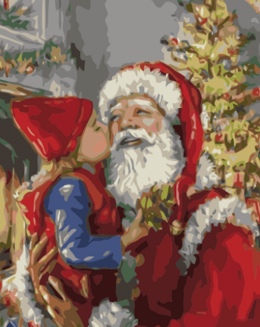 Paint By Numbers Santa With Girl 40x50