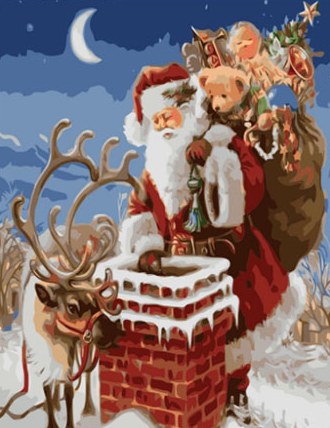 Paint By Numbers Tomte Vid Skorsten 40x50