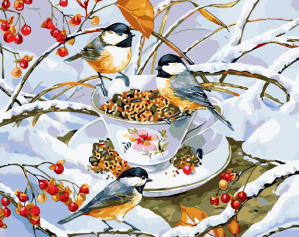 Paint By Numbers Christmas Fågelbord 40x50
