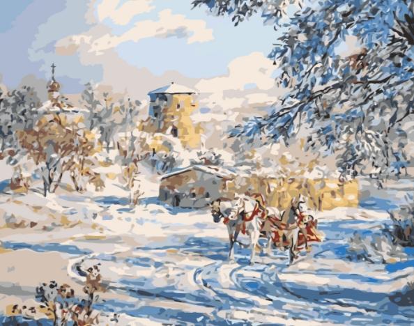 Paint By Numbers Horse Winter Landscape 40x50