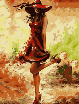 Paint By Numbers Chick Beauty In Red 40x50