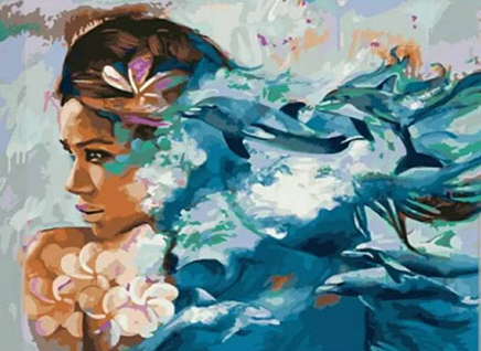 Paint By Numbers Beauty And Whales 40x50
