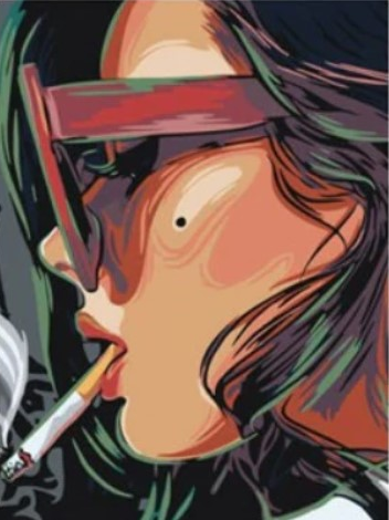 Paint By Numbers Smoking Woman  40x50