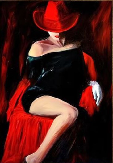 Diamond Painting Woman Black And Red*