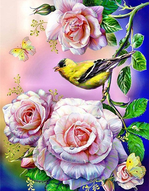 Diamond Painting AB Drills Bird And Roses*