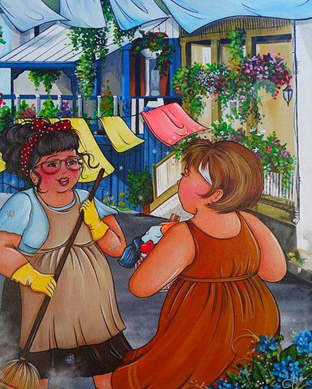 Diamond Painting Knubbiga Damer Vardagsmöte*