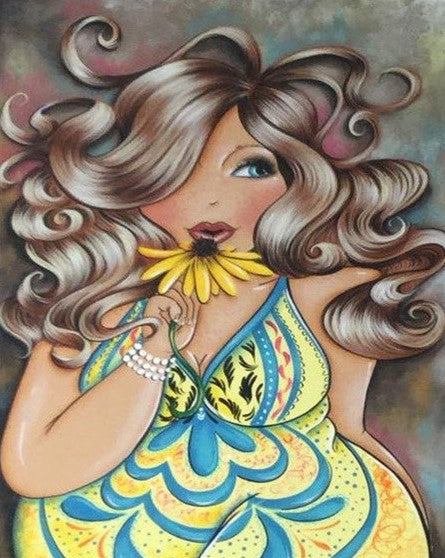 Diamond Painting Knubbiga Damer Blomma*
