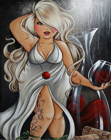 Diamond Painting Knubbiga Damer Vinpimpel*