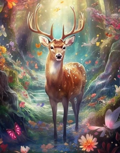 Diamond Painting AB Drills Deer In Forest*