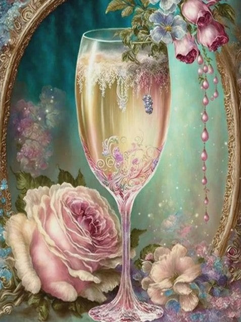 Diamond Painting Flower Champange*