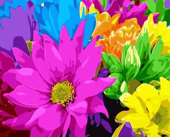 Paint By Numbers Color Flowers 40x50*