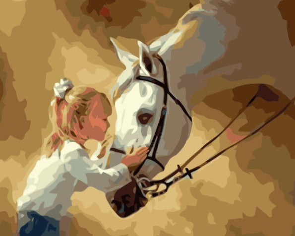 Paint By Numbers Girl And Horse 40x50*