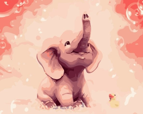 Paint By Numbers Elephant Bubble 40x50*