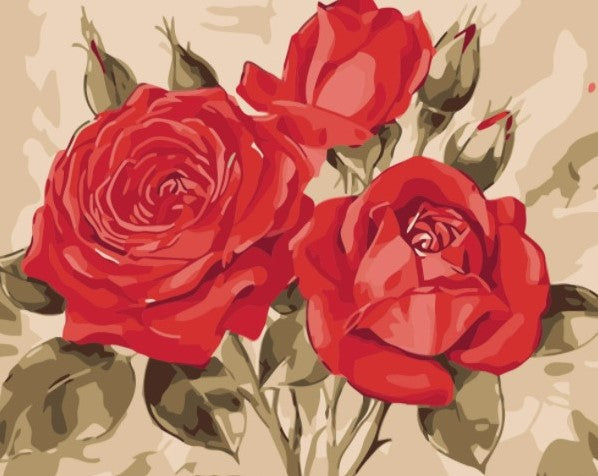 Paint By Numbers Beautiful Roses 40x50*