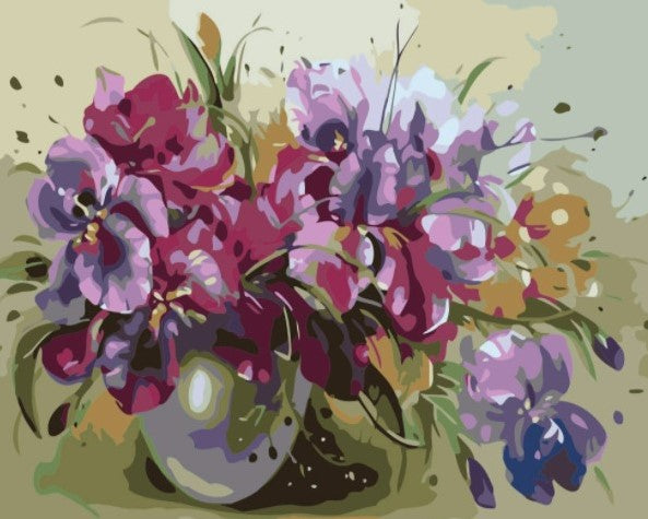 Paint By Numbers Sommarbukett I Vas 40x50*