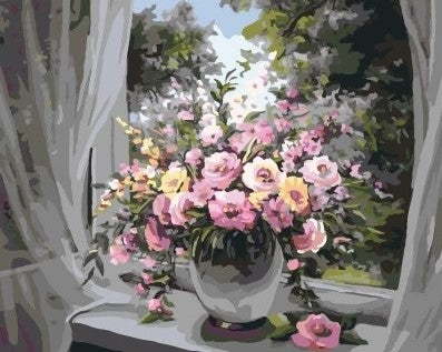 Paint By Numbers Windowflowers 40x50*