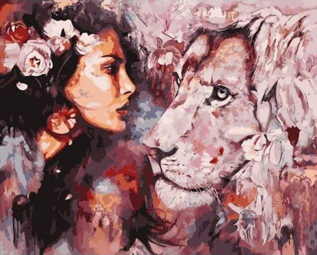 Paint By Numbers Beauty And Lion 40x50*