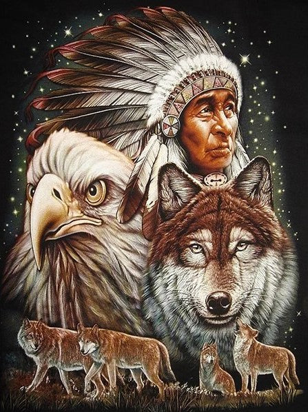 Diamond Painting Man And Wild Animals*