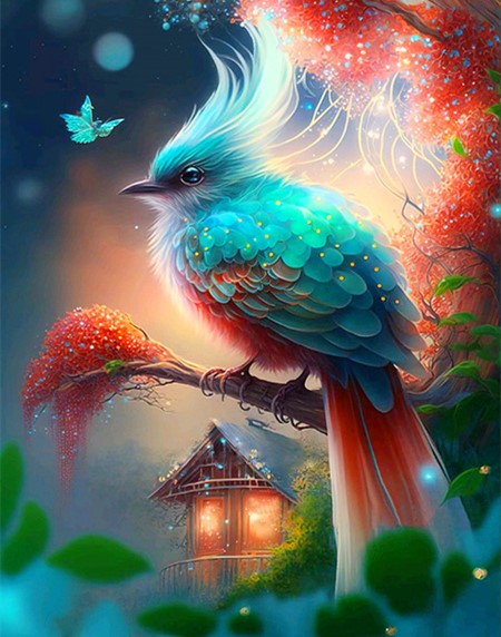 Diamond Painting AB Blue Bird*