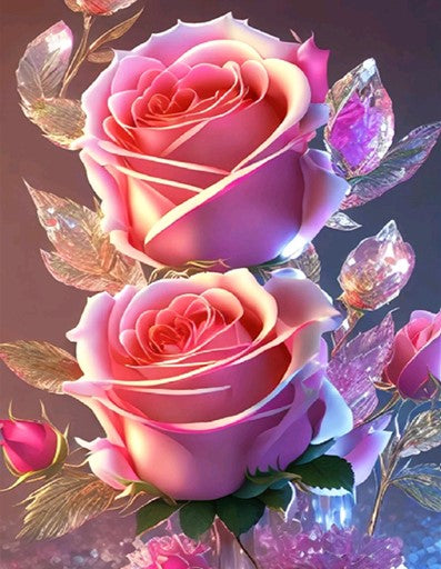 Diamond Painting AB Rosa Rosor*