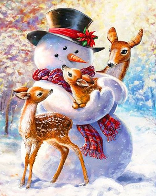 Diamond Painting AB Snowman And Deers*