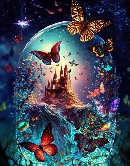 Diamond Painting Butterflies And Castle*