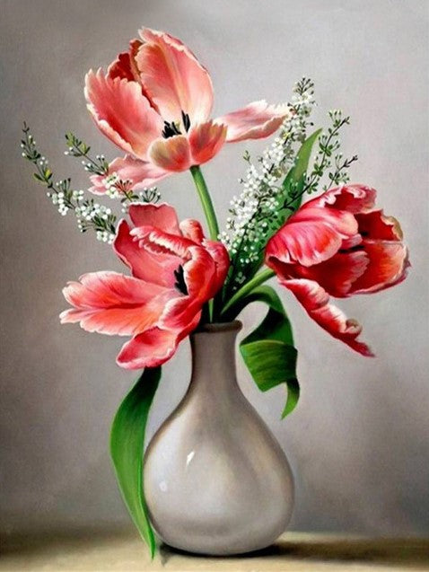 Diamond Painting Tulpaner I Vas*