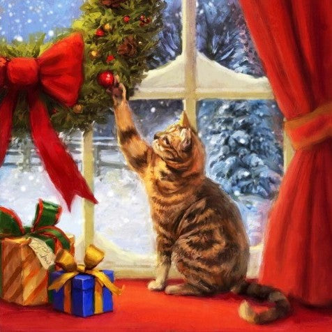 Diamond Painting Katt Julkrans*