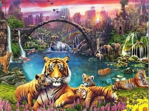 Diamond Painting Tigerlandskap*