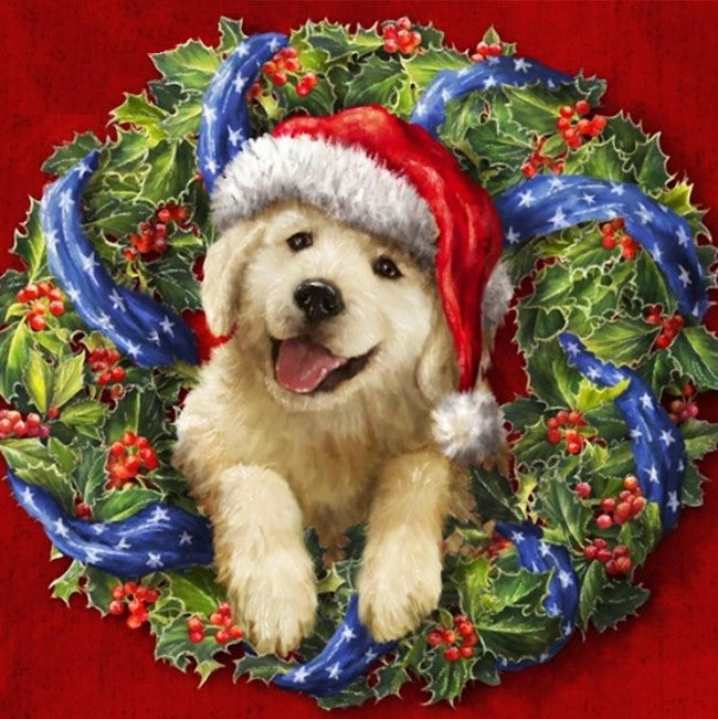 Diamond Painting Christmas Dog*