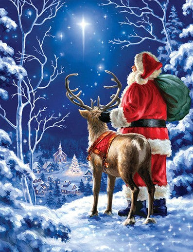 Diamond Painting AB Drills Jultomte Julstjärna*