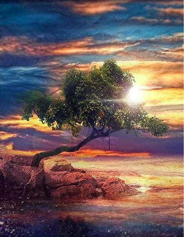 Diamond Painting Tree Sunset*