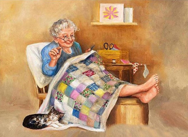 Diamond Painting Eldery Woman Handcraft*