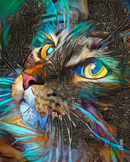 Diamond Painting AB Drills Abstract Cat*