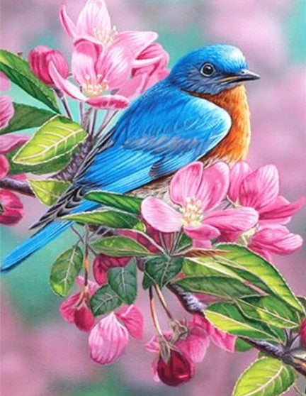 Diamond Painting AB Drills Bird Flowertree*