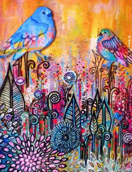 Diamond Painting AB Drills Birds And Flowers*