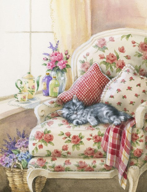 Diamond Painting Katt I fotölj*